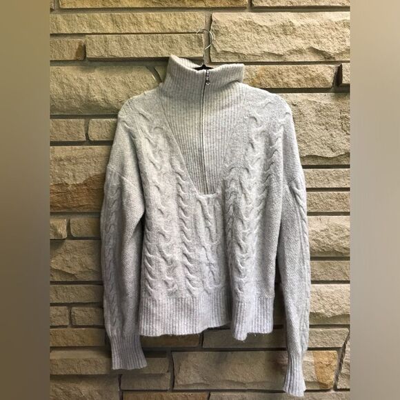 JCREW Cable-knit half-zip sweater Supersoft yarn Cream Wool Alpaca Small BD032 - Picture 11 of 14